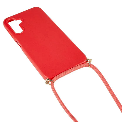 For Samsung Galaxy A25 5G (Global) (161.0 x 76.5 x 8.3mm) Case Biodegradable Wheat Straw+TPU Cover with Lanyard