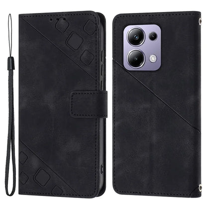 PT005 YB Imprinting Series-6 For Xiaomi Redmi Note 13 Pro 4G / Poco M6 Pro 4G Leather Phone Wallet Case