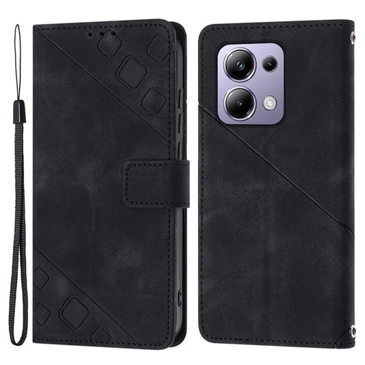 PT005 YB Imprinting Series-6 For Xiaomi Redmi Note 13 Pro 4G / Poco M6 Pro 4G Leather Phone Wallet Case