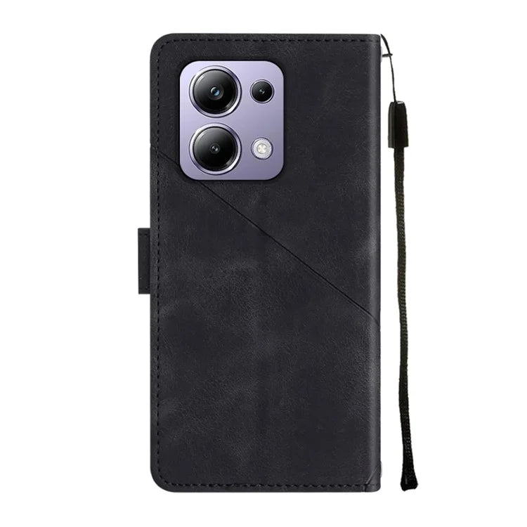 PT005 YB Imprinting Series-6 For Xiaomi Redmi Note 13 Pro 4G / Poco M6 Pro 4G Leather Phone Wallet Case