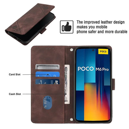 PT005 YB Imprinting Series-6 For Xiaomi Redmi Note 13 Pro 4G / Poco M6 Pro 4G Leather Phone Wallet Case
