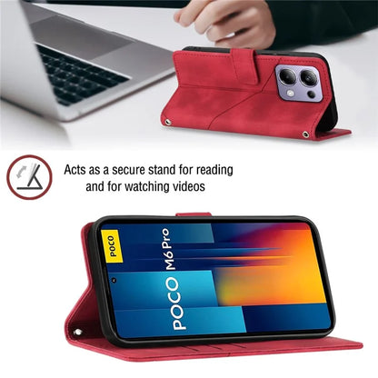 PT005 YB Imprinting Series-6 For Xiaomi Redmi Note 13 Pro 4G / Poco M6 Pro 4G Leather Phone Wallet Case