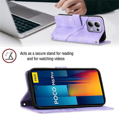 PT005 YB Imprinting Series-6 For Xiaomi Redmi Note 13 Pro 4G / Poco M6 Pro 4G Leather Phone Wallet Case