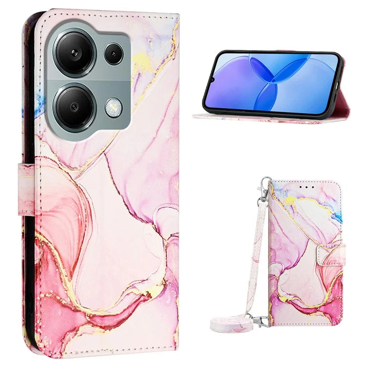 YB Pattern Printing Leather Series-6 For Xiaomi Redmi Note 13 Pro 4G / Poco M6 Pro 4G Case Wallet Stand Cover