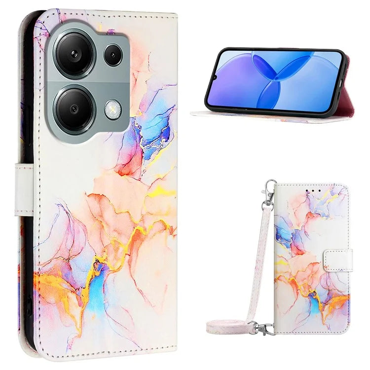 YB Pattern Printing Leather Series-6 For Xiaomi Redmi Note 13 Pro 4G / Poco M6 Pro 4G Case Wallet Stand Cover