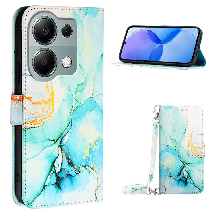 YB Pattern Printing Leather Series-6 For Xiaomi Redmi Note 13 Pro 4G / Poco M6 Pro 4G Case Wallet Stand Cover