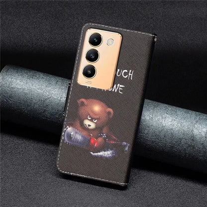 For vivo Y200e 5G Case Pattern Printing Flip Stand Phone Cover with Magnetic Clasp
