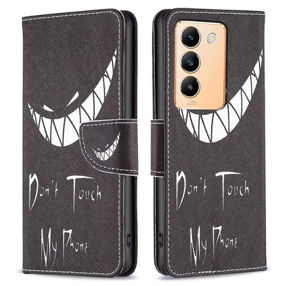 For vivo Y200e 5G Case Pattern Printing Flip Stand Phone Cover with Magnetic Clasp