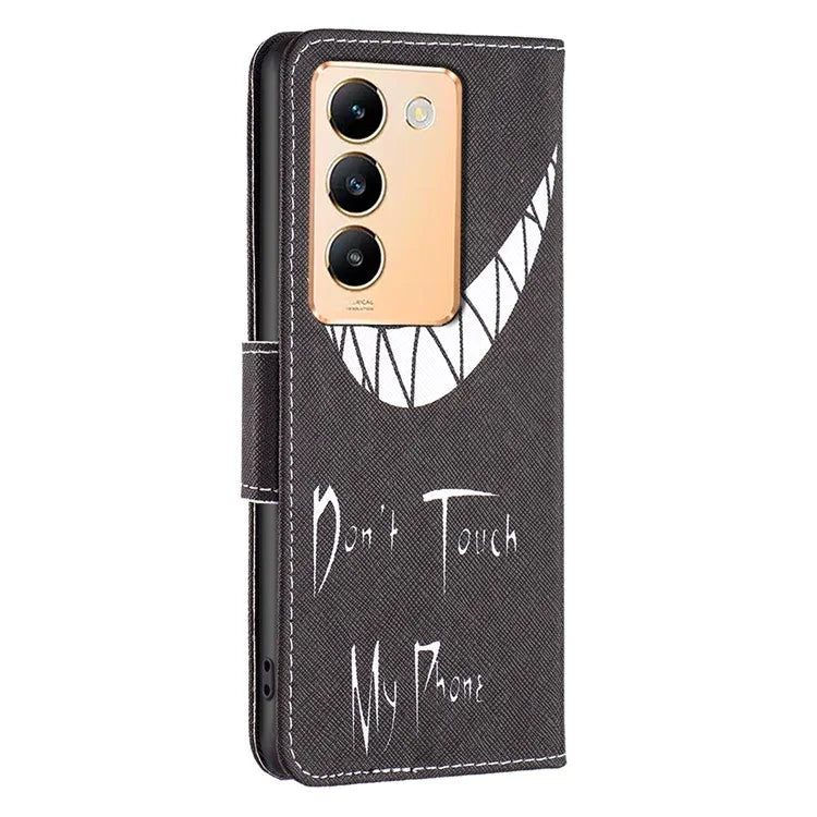 For vivo Y200e 5G Case Pattern Printing Flip Stand Phone Cover with Magnetic Clasp