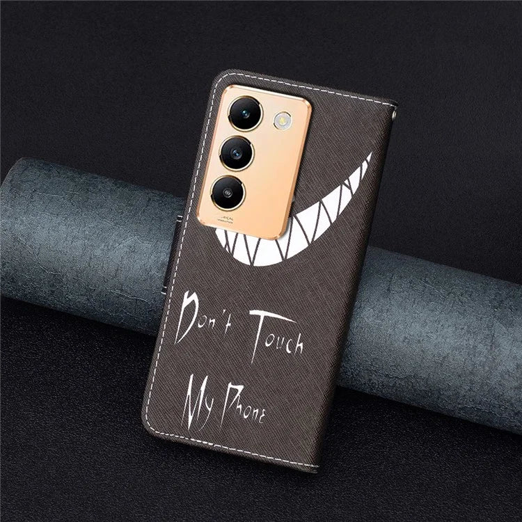 For vivo Y200e 5G Case Pattern Printing Flip Stand Phone Cover with Magnetic Clasp