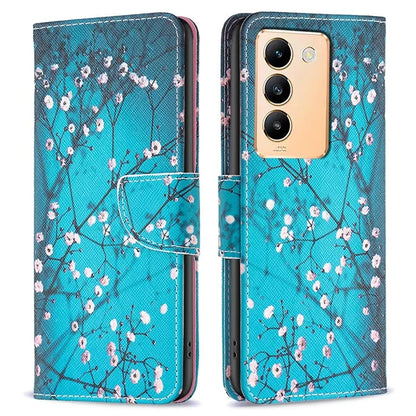 For vivo Y200e 5G Case Pattern Printing Flip Stand Phone Cover with Magnetic Clasp