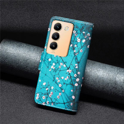 For vivo Y200e 5G Case Pattern Printing Flip Stand Phone Cover with Magnetic Clasp
