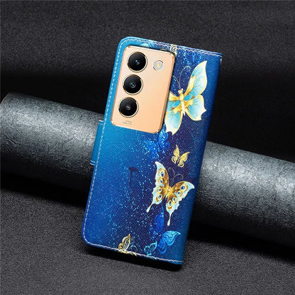 For vivo Y200e 5G Case Pattern Printing Flip Stand Phone Cover with Magnetic Clasp
