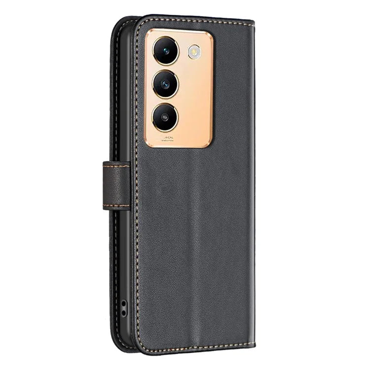 BINFEN COLOR BF17 For vivo Y200e 5G Wallet Case Magnetic Closing Card Slots Phone Cover