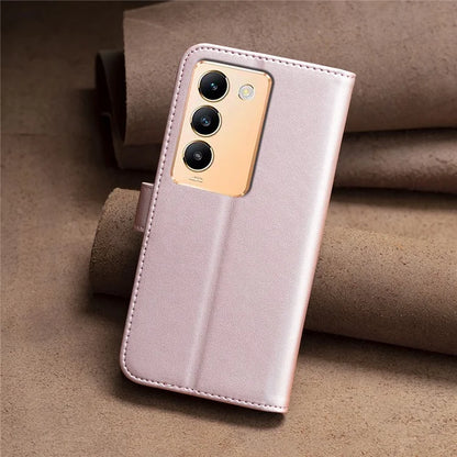 BINFEN COLOR BF17 For vivo Y200e 5G Wallet Case Magnetic Closing Card Slots Phone Cover