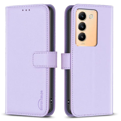 BINFEN COLOR BF17 For vivo Y200e 5G Wallet Case Magnetic Closing Card Slots Phone Cover