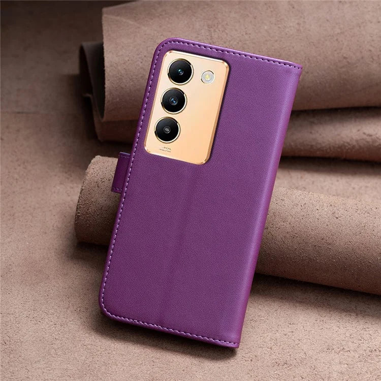 BINFEN COLOR BF17 For vivo Y200e 5G Wallet Case Magnetic Closing Card Slots Phone Cover