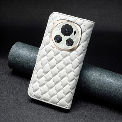 BINFEN COLOR BF Style-14 For Honor Magic6 5G Case Foldable Stand  Rhombus Grid Phone Cover