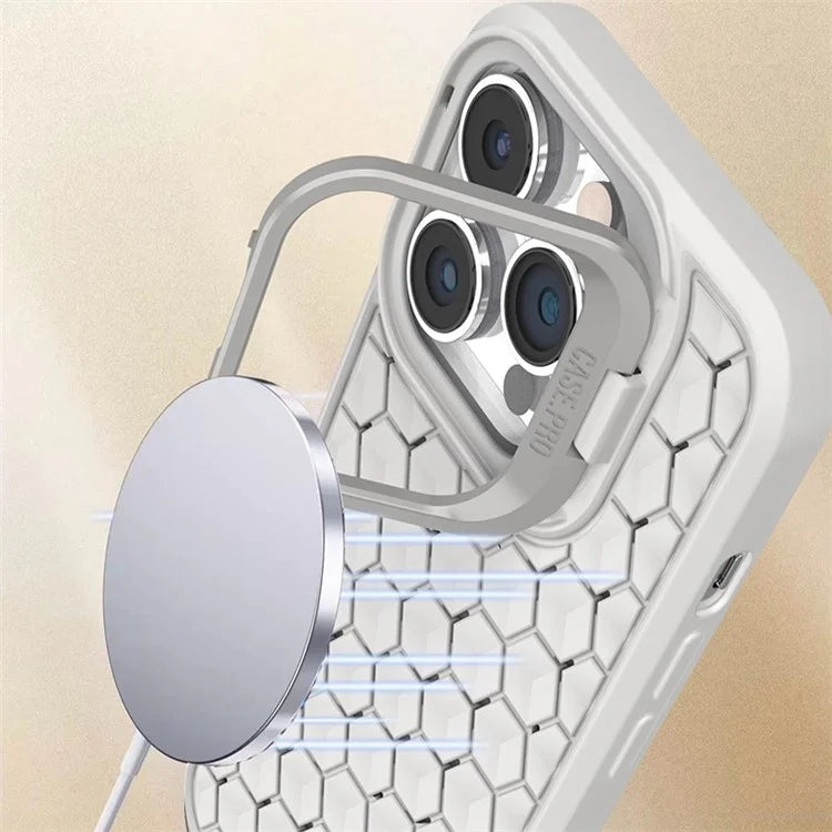 For iPhone 13 Pro TPU Case Kickstand Heat Dissipation Cover Compatible with MagSafe