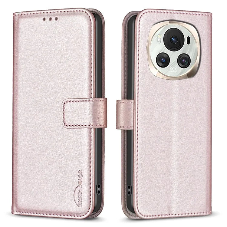 BINFEN COLOR BF17 For Honor Magic6 5G Magnetic Case Drop-proof Leather Card Holder Phone Cover
