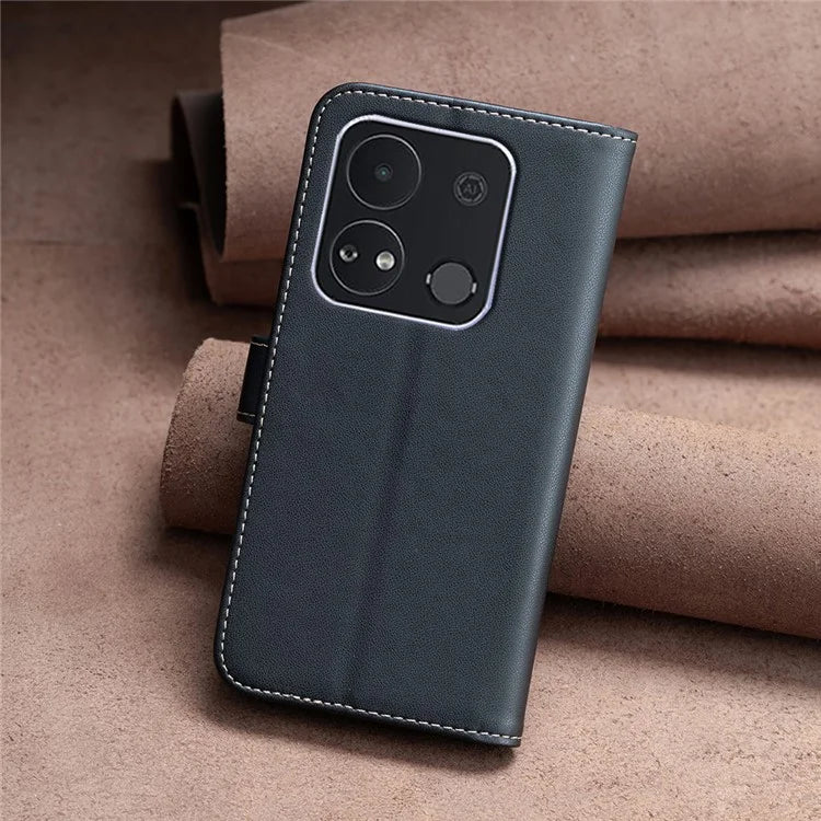 BINFEN COLOR BF17 For Transsion itel A04 Leather Case Stand Magnetic Closure Folio Flip Phone Cover