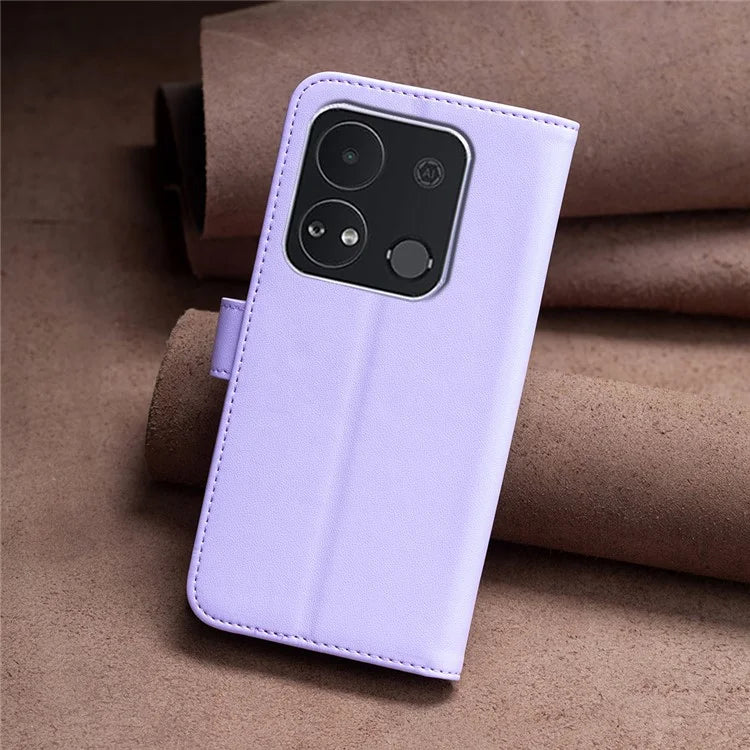BINFEN COLOR BF17 For Transsion itel A04 Leather Case Stand Magnetic Closure Folio Flip Phone Cover
