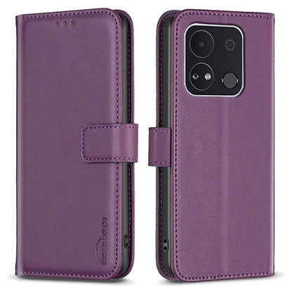 BINFEN COLOR BF17 For Transsion itel A04 Leather Case Stand Magnetic Closure Folio Flip Phone Cover