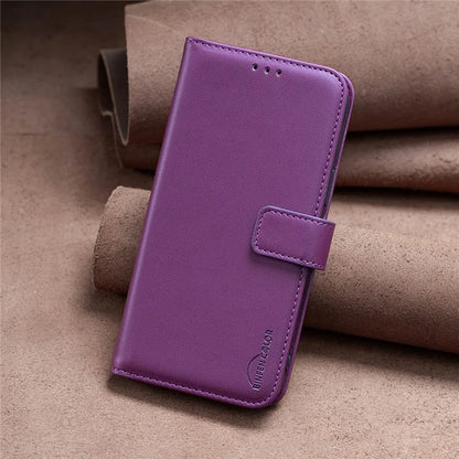 BINFEN COLOR BF17 For Transsion itel A04 Leather Case Stand Magnetic Closure Folio Flip Phone Cover