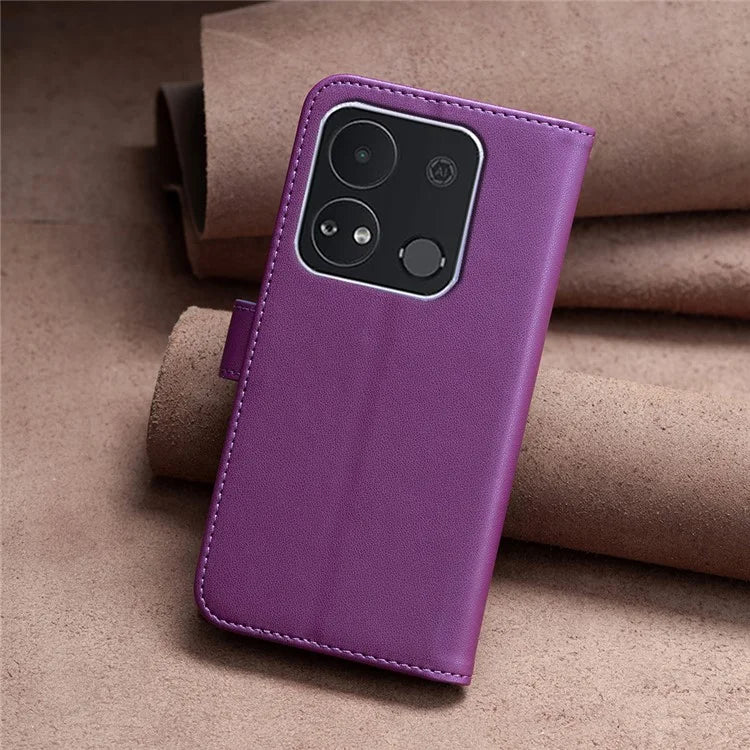 BINFEN COLOR BF17 For Transsion itel A04 Leather Case Stand Magnetic Closure Folio Flip Phone Cover