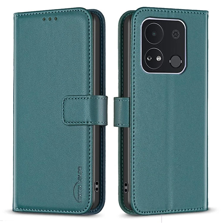 BINFEN COLOR BF17 For Transsion itel A04 Leather Case Stand Magnetic Closure Folio Flip Phone Cover