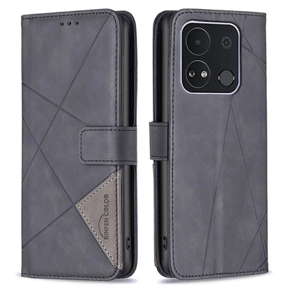 BINFEN COLOR BF05 For Transsion itel A04 Case Geometric Leather Wallet Phone Cover