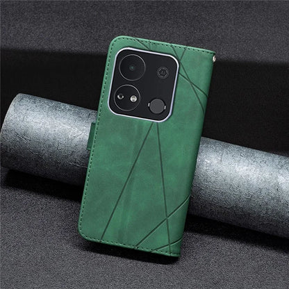 BINFEN COLOR BF05 For Transsion itel A04 Case Geometric Leather Wallet Phone Cover