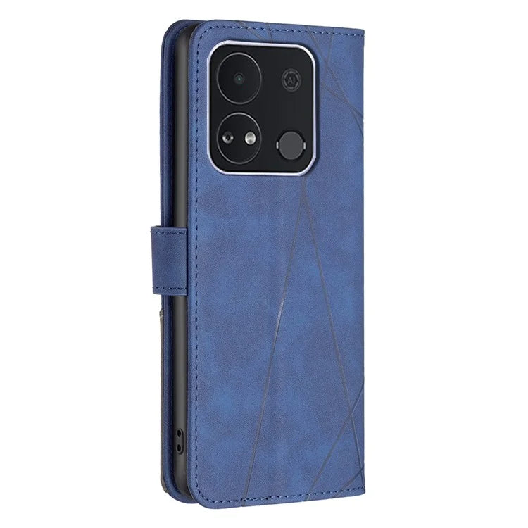 BINFEN COLOR BF05 For Transsion itel A04 Case Geometric Leather Wallet Phone Cover