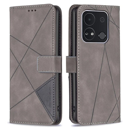 BINFEN COLOR BF05 For Transsion itel A04 Case Geometric Leather Wallet Phone Cover