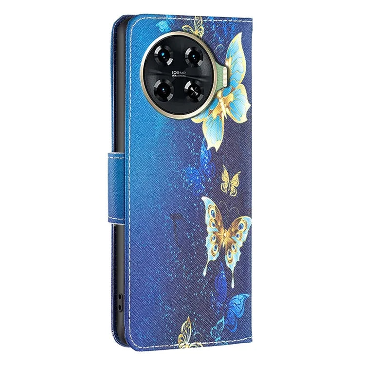 For Transsion Tecno Spark 20 Pro+ Case Pattern Printing Foldable Stand Phone Cover