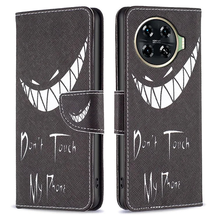 For Transsion Tecno Spark 20 Pro+ Case Pattern Printing Foldable Stand Phone Cover