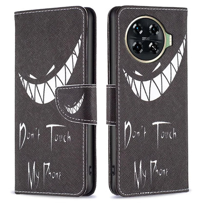 For Transsion Tecno Spark 20 Pro+ Case Pattern Printing Foldable Stand Phone Cover