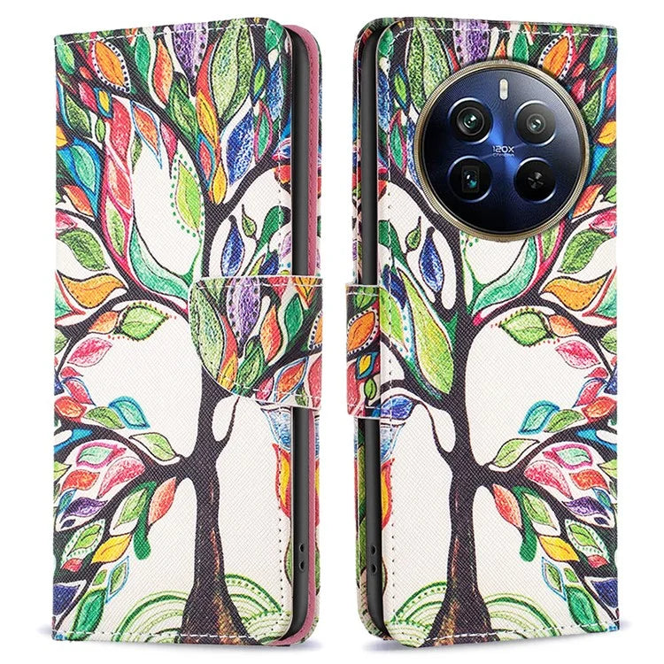 For Realme 12 Pro 5G / 12 Pro+ 5G Wallet Case Pattern Printing PU Leather Phone Cover