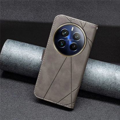 BINFEN COLOR BF05 For Realme 12 Pro 5G / 12 Pro+ 5G Wallet Phone Case Geometric Leather Flip Cover