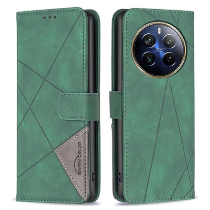 BINFEN COLOR BF05 For Realme 12 Pro 5G / 12 Pro+ 5G Wallet Phone Case Geometric Leather Flip Cover