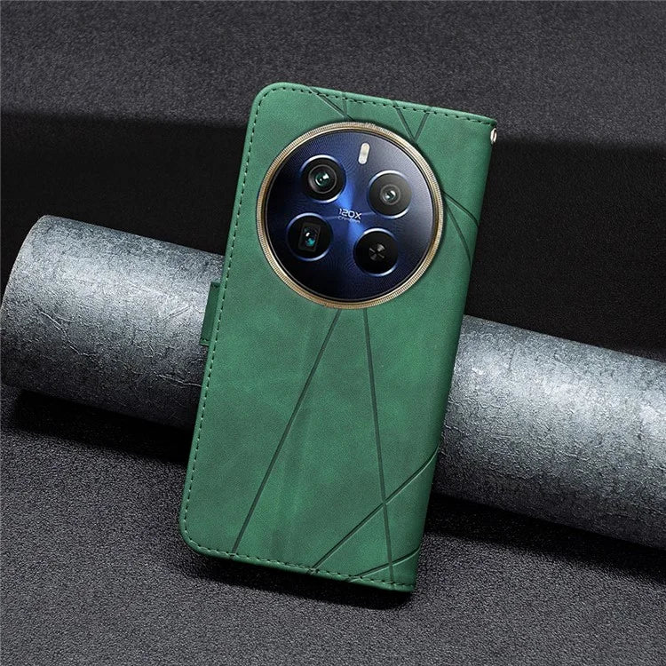 BINFEN COLOR BF05 For Realme 12 Pro 5G / 12 Pro+ 5G Wallet Phone Case Geometric Leather Flip Cover