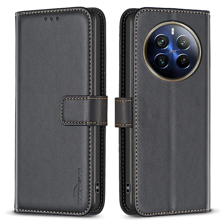BINFEN COLOR BF17 For Realme 12 Pro 5G / 12 Pro+ 5G Phone Case Stand Magnetic Closure Leather Flip Cover