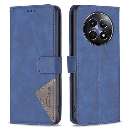 BINFEN COLOR BF05 For Realme 12 Leather Case Anti-Drop Geometric Wallet Phone Cover