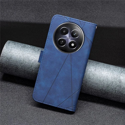 BINFEN COLOR BF05 For Realme 12 Leather Case Anti-Drop Geometric Wallet Phone Cover
