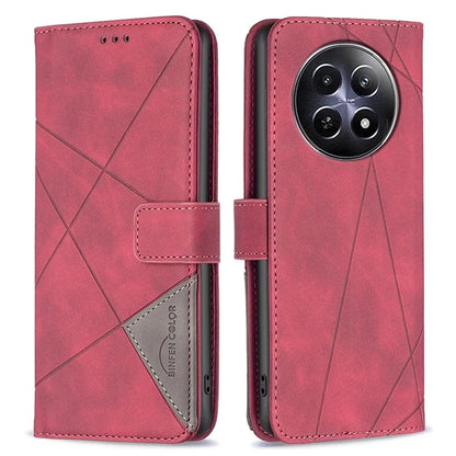 BINFEN COLOR BF05 For Realme 12 Leather Case Anti-Drop Geometric Wallet Phone Cover