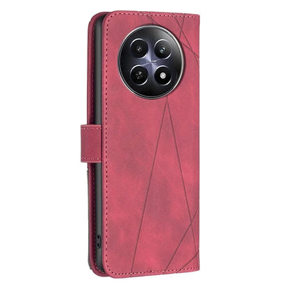 BINFEN COLOR BF05 For Realme 12 Leather Case Anti-Drop Geometric Wallet Phone Cover