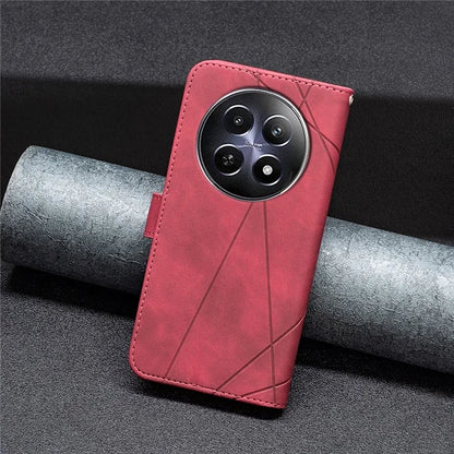 BINFEN COLOR BF05 For Realme 12 Leather Case Anti-Drop Geometric Wallet Phone Cover