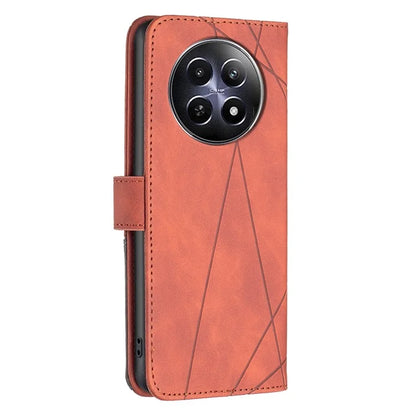 BINFEN COLOR BF05 For Realme 12 Leather Case Anti-Drop Geometric Wallet Phone Cover