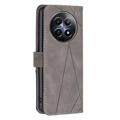 BINFEN COLOR BF05 For Realme 12 Leather Case Anti-Drop Geometric Wallet Phone Cover