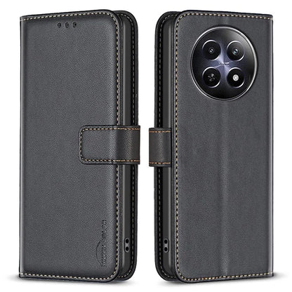 BINFEN COLOR BF17 For Realme 12 Case Stand Magnetic Closure Leather Phone Cover